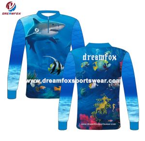 Heildverslun Custom UV UV UPF30 / 40/50 Sublimation Fishing Jersey Long Sleeve Tournament Bolir